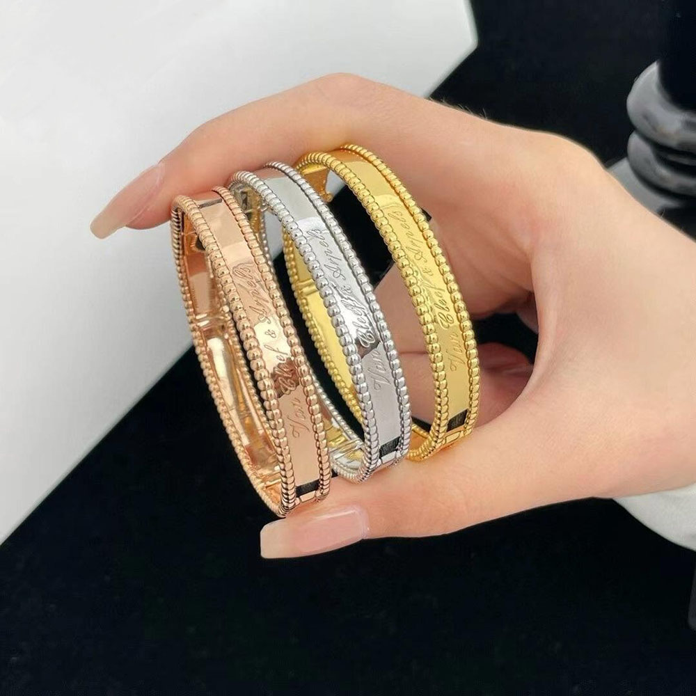 18K Gold Van Cleef Arpels Perlée Pearls of Gold Bracelet Signature