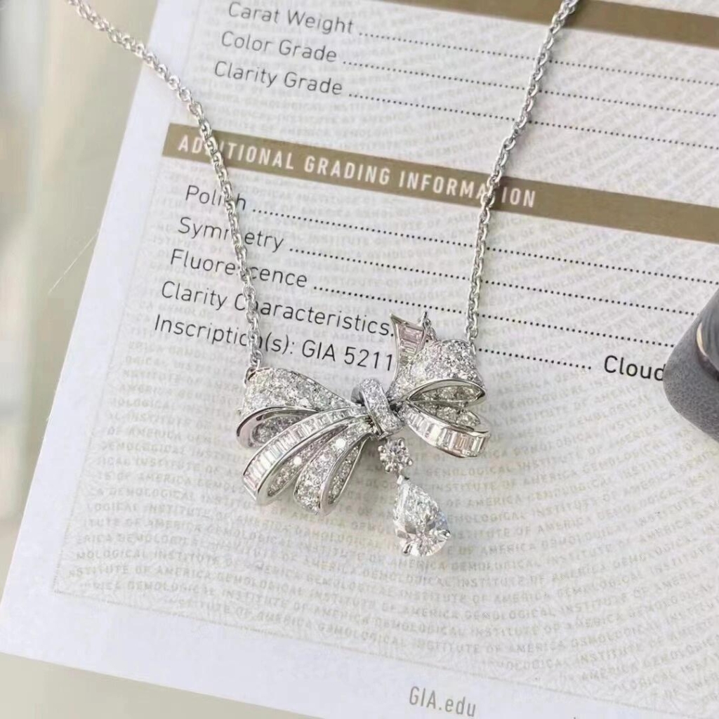 Graff Tilda’s Bow Classic Diamond Drop Pendant Necklace