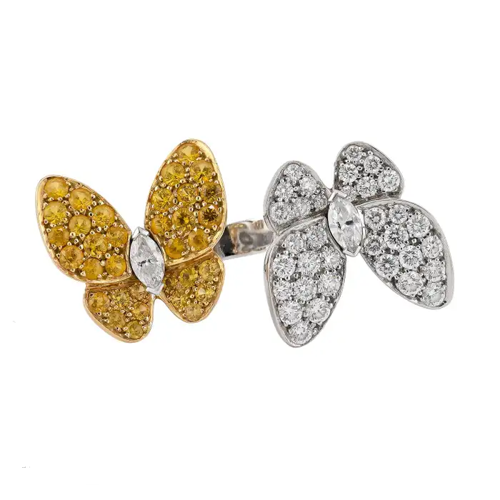 Van Cleef Arpels Two Butterfly Between the Finger Ring