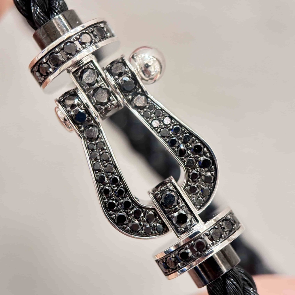 Fred Force 10 Black Diamond Bracelet Small Large Model - Fred Jewelry - 2