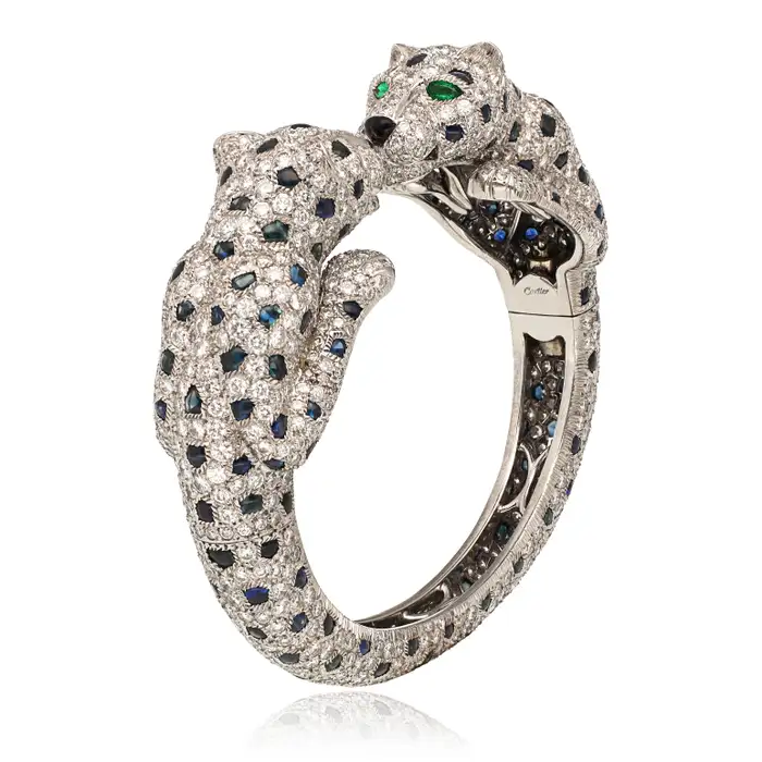 Luxury Diamonds Cartier Panthere Cuff Bangles Fake