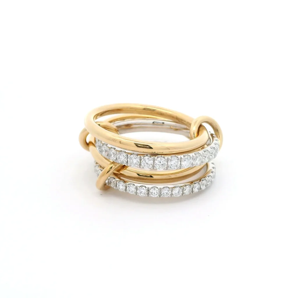 18K Gold Spinelli Kilcollin Halley Ring Pave Diamonds