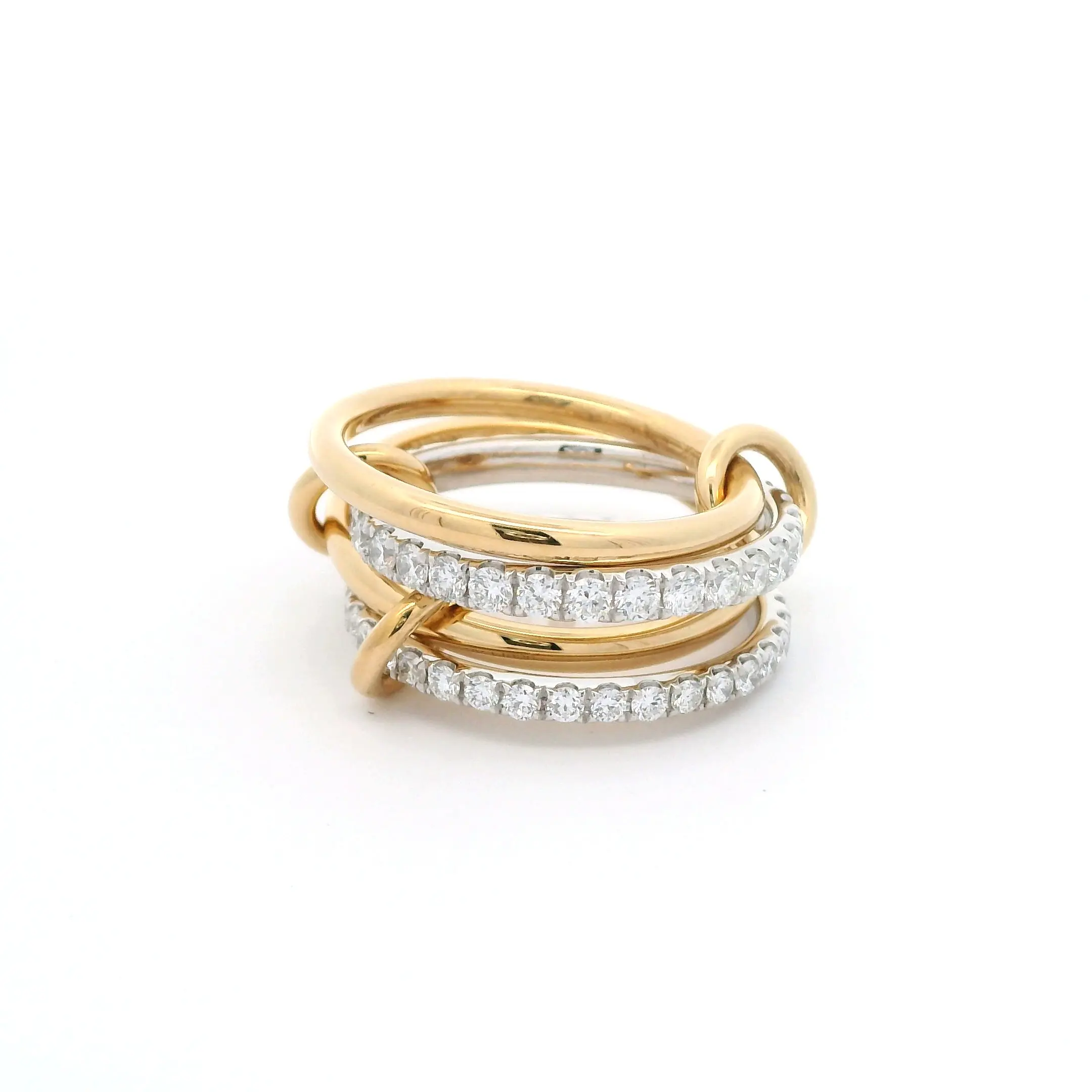 18K Gold Spinelli Kilcollin Halley Ring Pave Diamonds