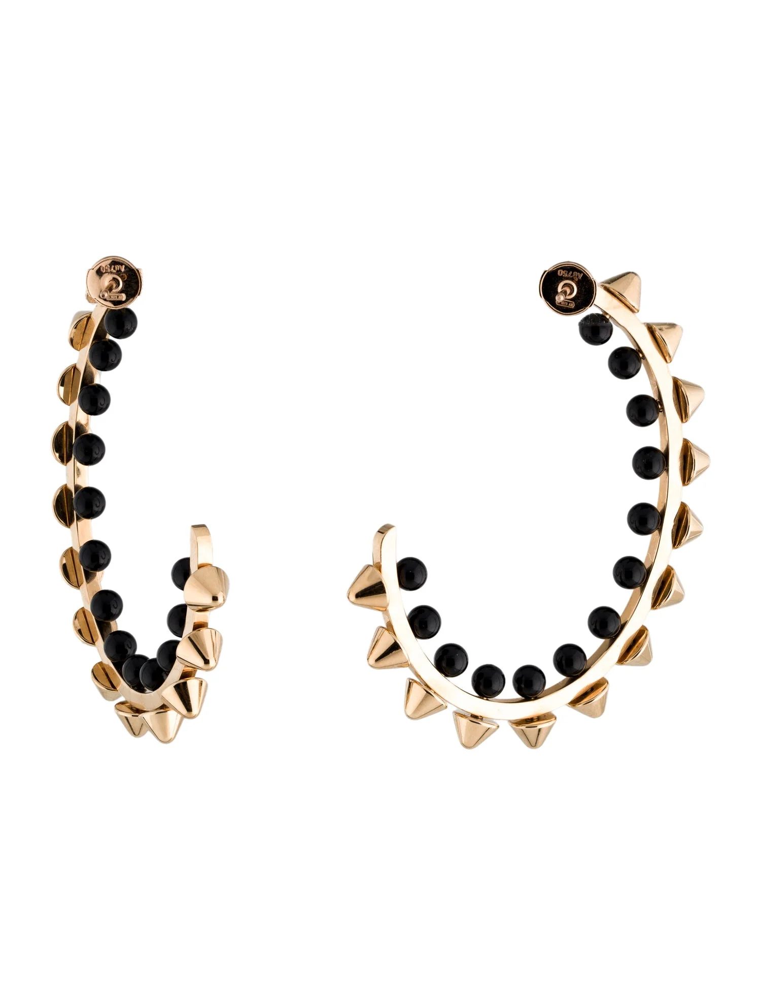 1:1 Copy Clash De Cartier 18K Gold Onyx Earrings
