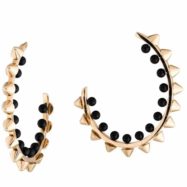 1:1 Copy Clash De Cartier 18K Gold Onyx Earrings